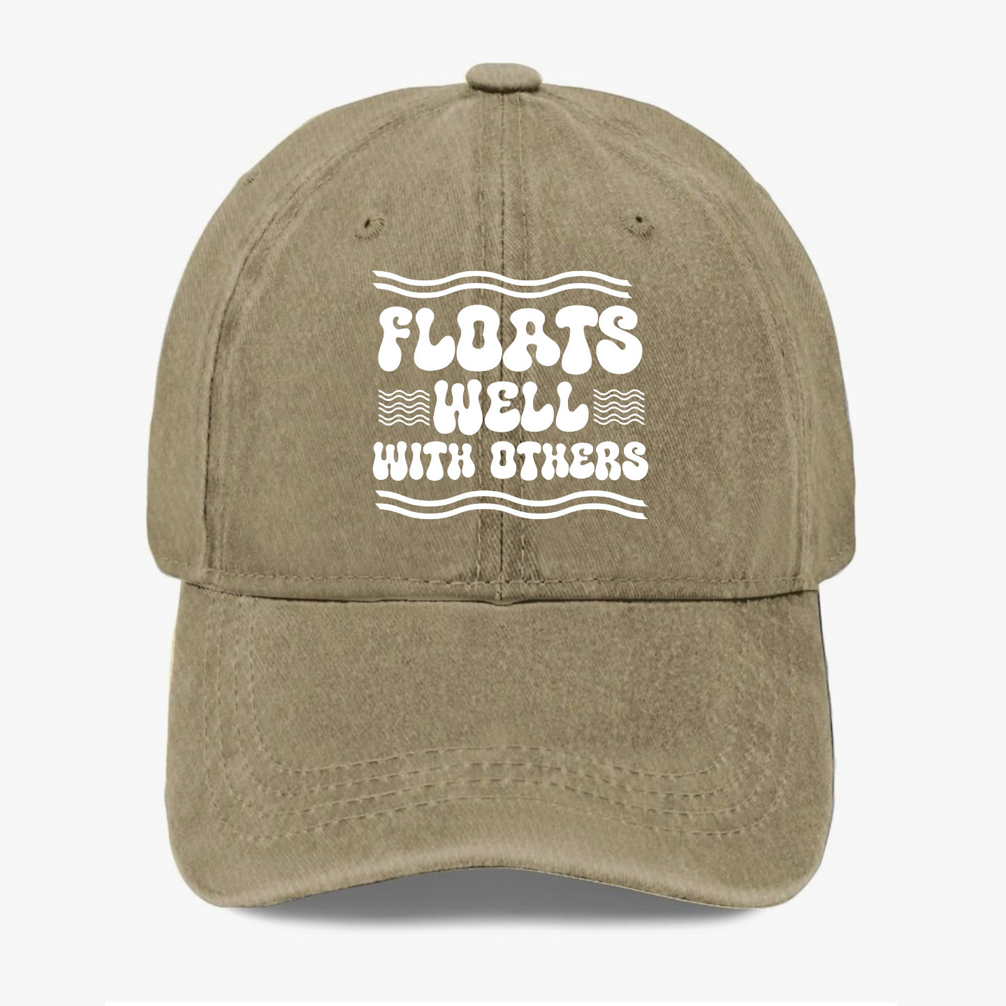 Funny Fishing Hat Floats Well With Others Fisherman Baseball Cap Adjustable