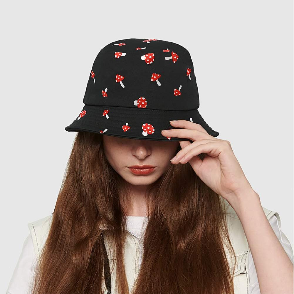 Unisex Bucket Hat Beach Sun Hat Aesthetic Fishing Hat for Men Women Teens, Rever