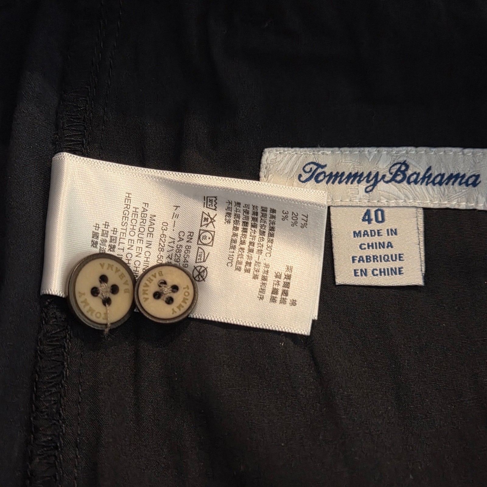 Tommy Bahama Chino Shorts sz 40 Dark navy blue or Black 9″ long