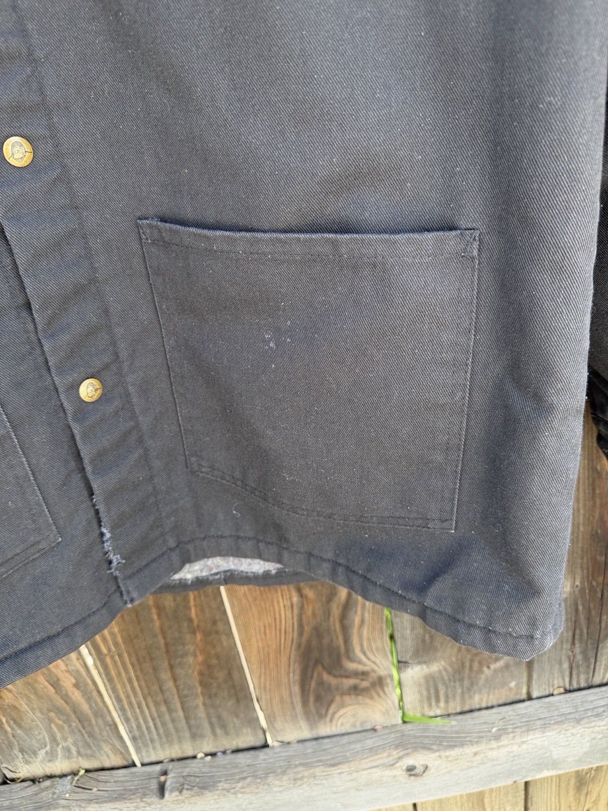 Ben Davis Chore Coat Jacket Blanket Lined Black Men’s Sz Large XL. Made In USA