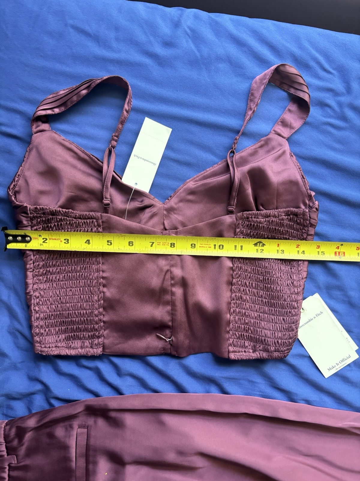 Abercrombie Fitch Women’s 2 Piece Plisse Set Burgandy Size 26 / 2R NWT