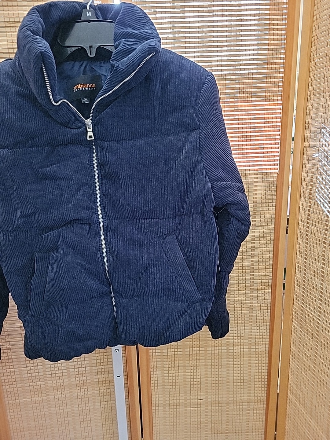 Ambiance Outerwear Jackets Womens Size Medium Blue Polyester Pockets Zipper