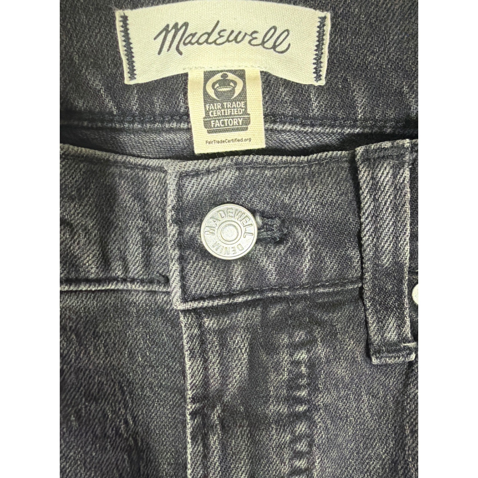 Madewell Jeans Womens 25P The Mid-Rise Perfect Vintage Black Straight Leg