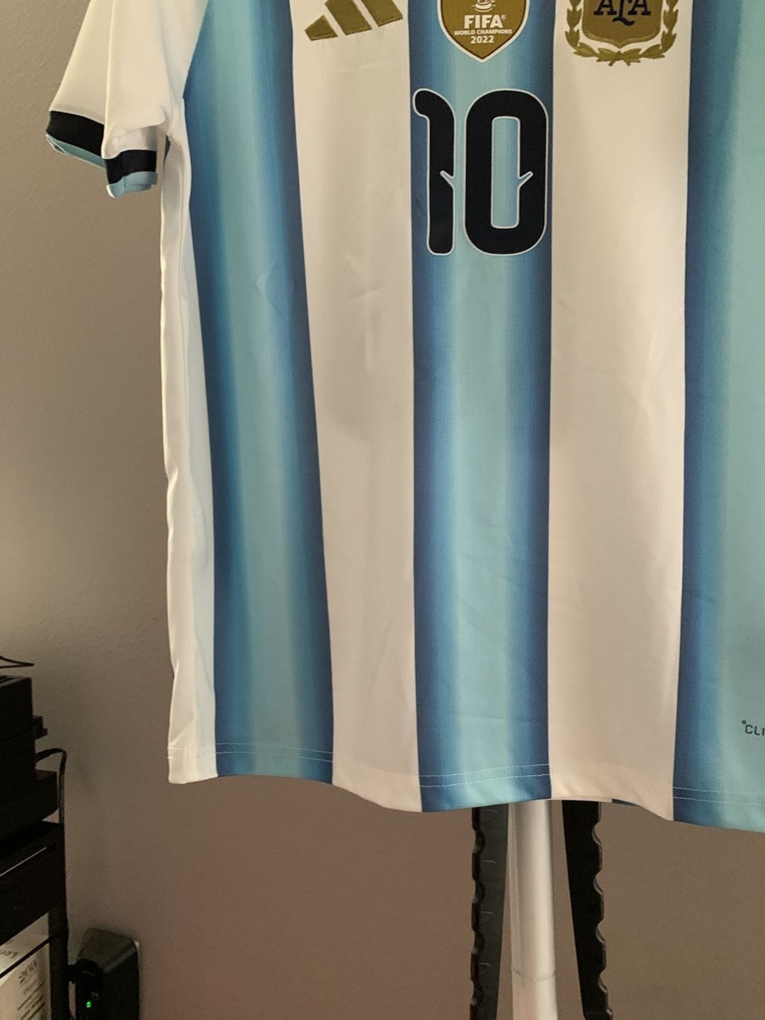 adidas Lionel Messi Argentina 2024 Home Jersey with 3 Stars and World Cup Champi
