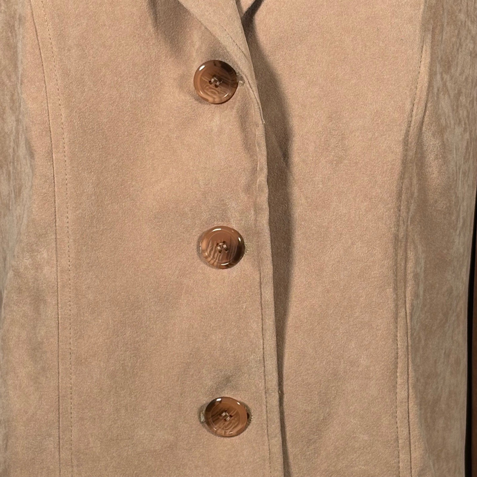 Harve Benard Faux Suede Light Brown Tan Blazer Jacket Womens Small