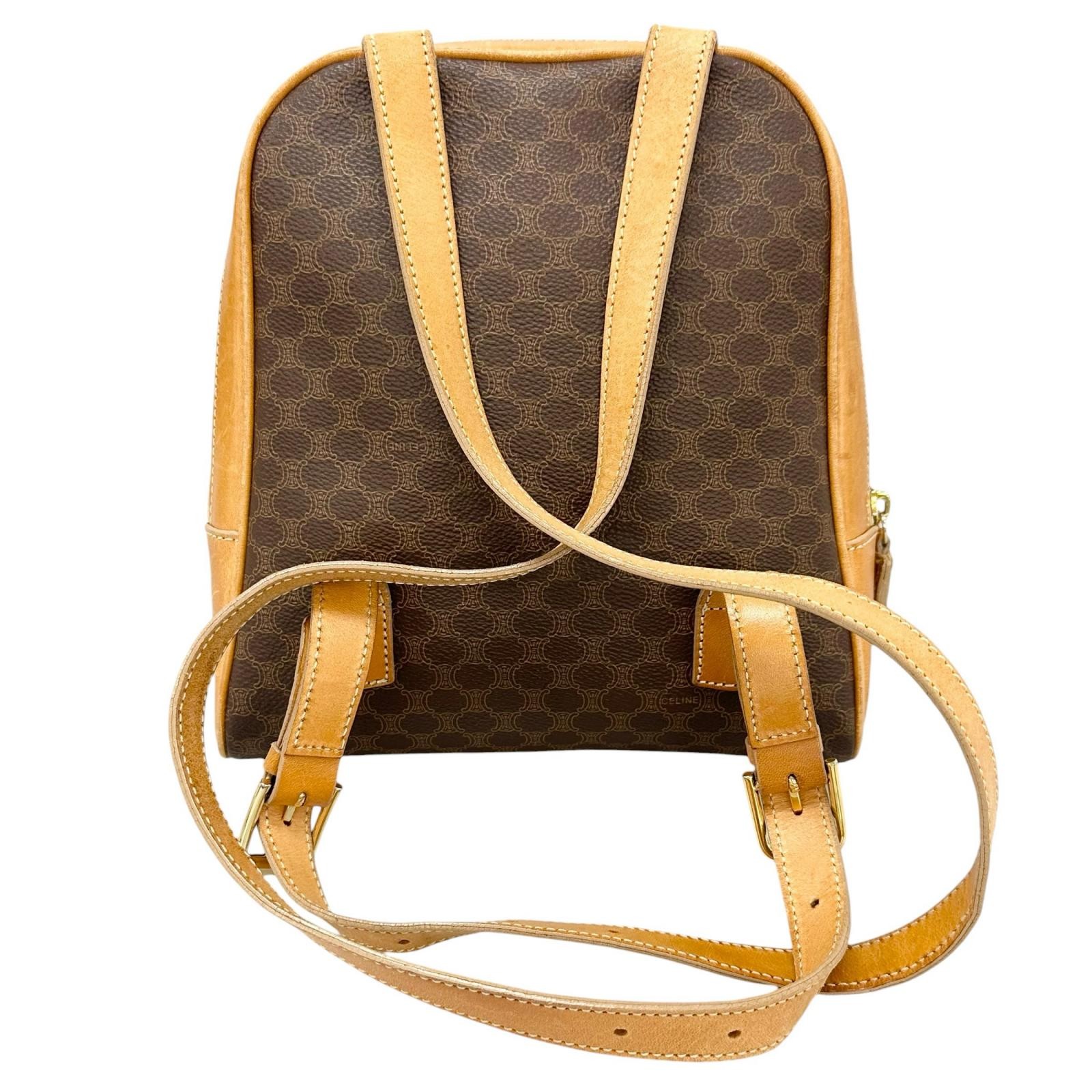CELINE Macadam Backpack Â· Daypack leather/PVC brown vintage Women