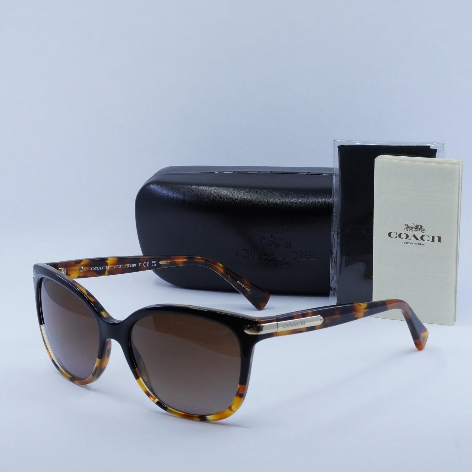 Coach HC8132 5438T5 Black Tortoise Gradient/Brown Gradient Polarized 57-17-13…