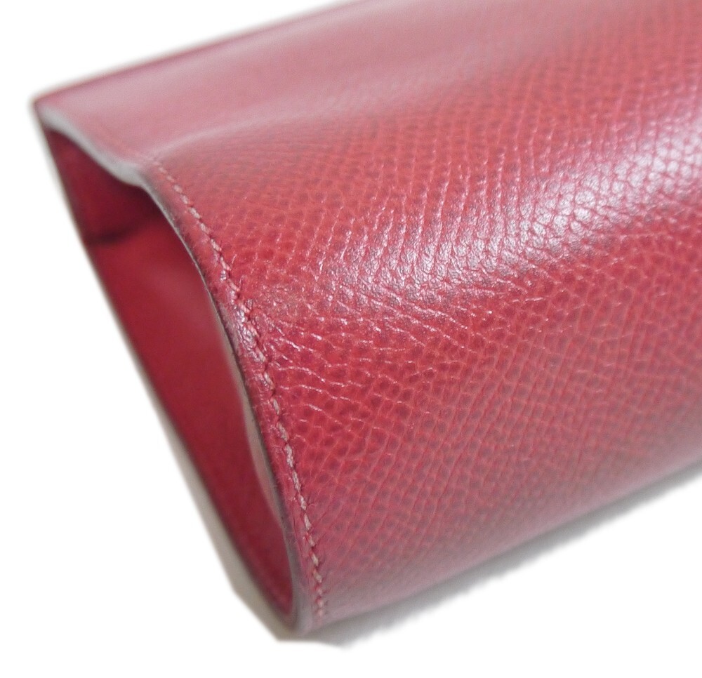 Authentic HERMES Caro PM Pouch Serie Leather #4055