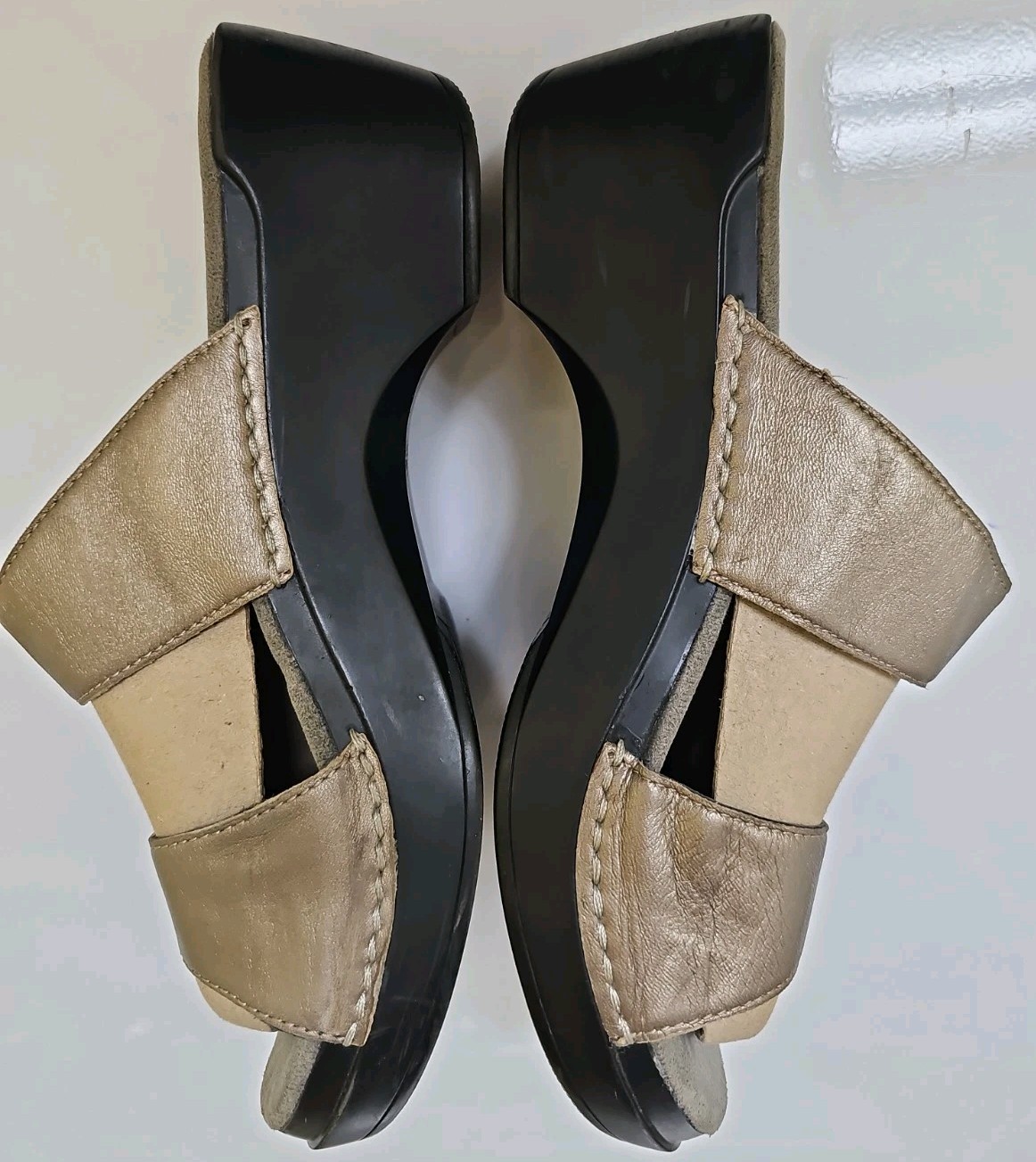 Dansko Sophie Platform Sandals Silver Metallic & Black Women’s 41 US 10.5 Staps