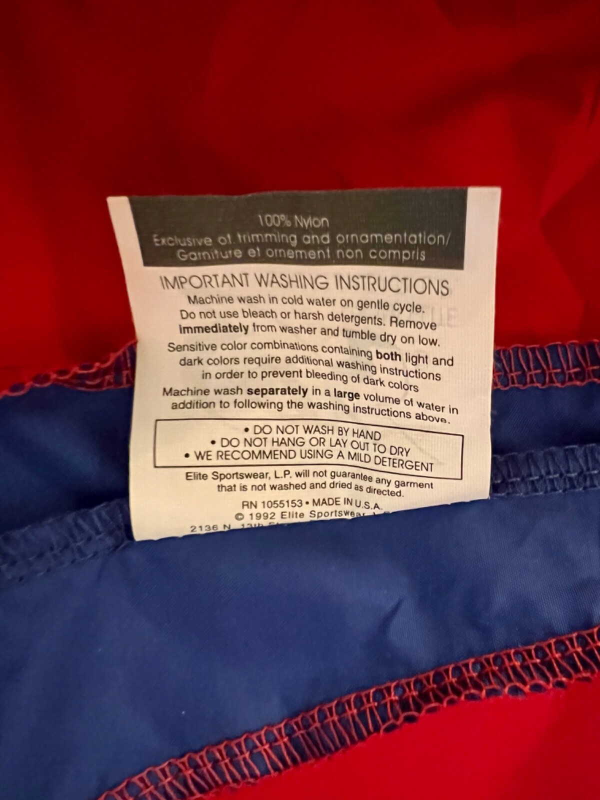 GK WARM UP PULLOVER ADULT SMALL NAVY RED WHITE MICROFIBER GYMNASTICS CHEER Sz S