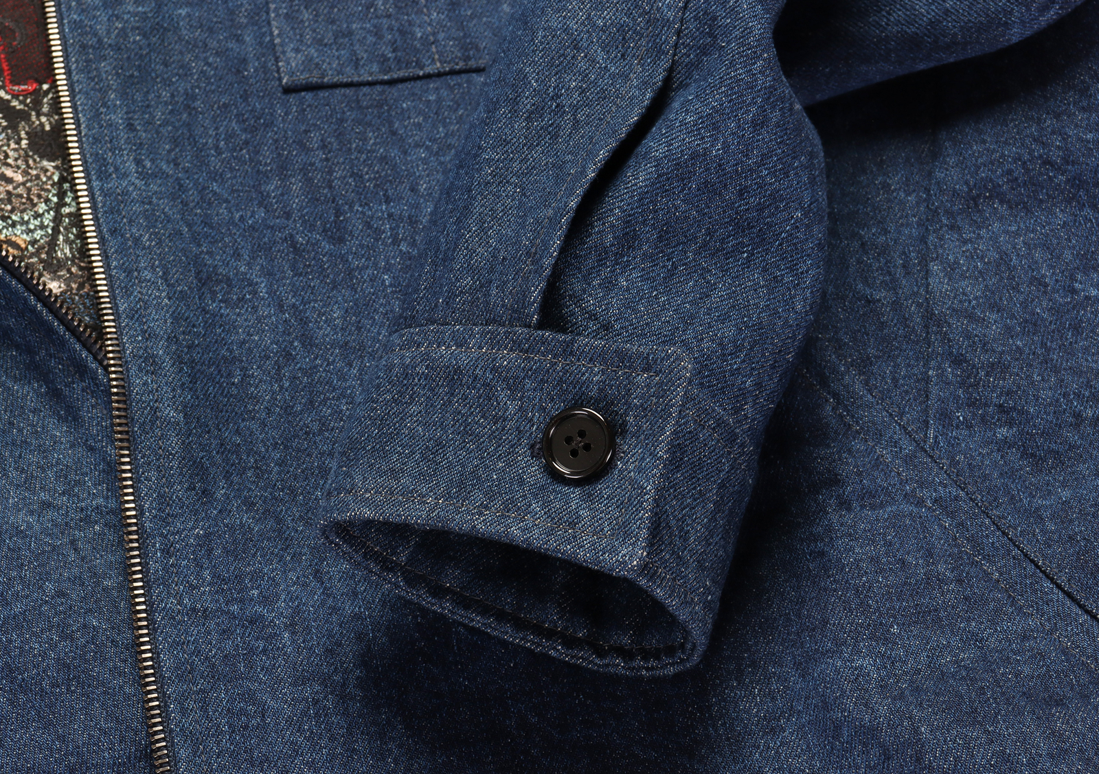 NWT EDUARDO DE SIMONE JEAN JACKET Samurai embroidering luxury blue Italy 52