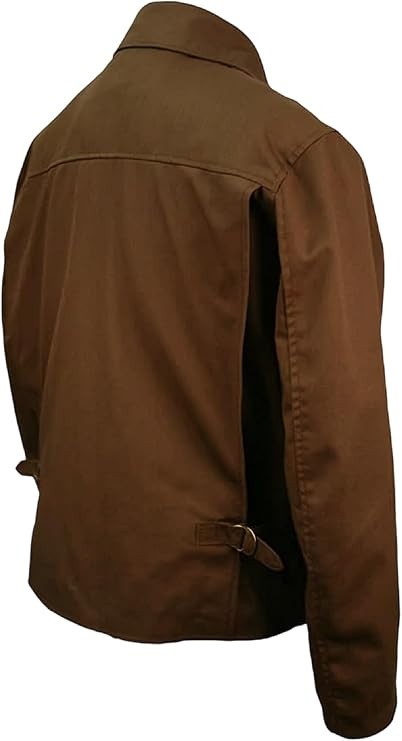 Men’s Black Chore Jacket Utility Workwear Coat Collared Flap Pocket Casual