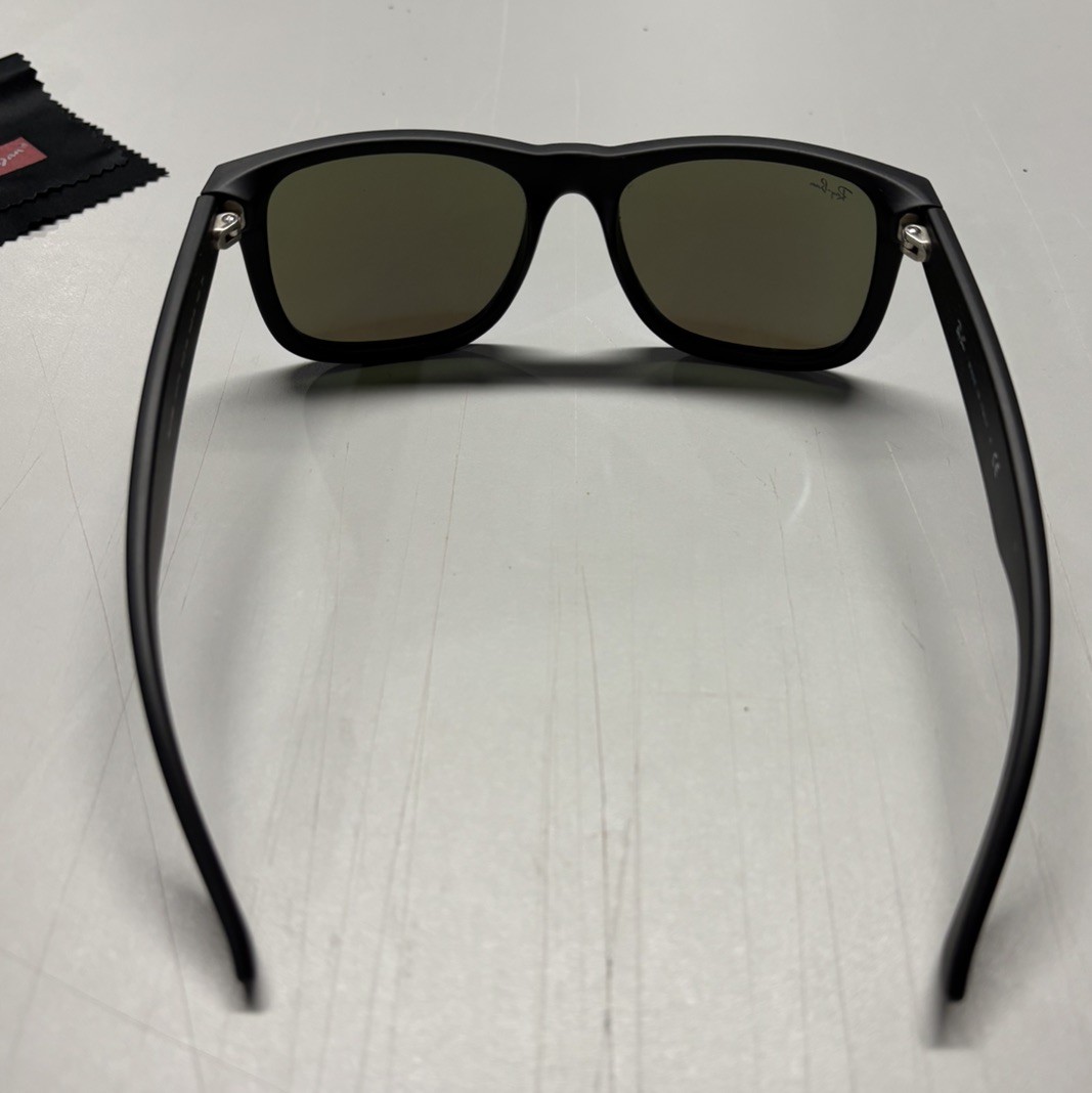 Ray-Ban RB4165 Justin 622/55 Black Sunglasses 54-16-145 Blue Mirrored Lens