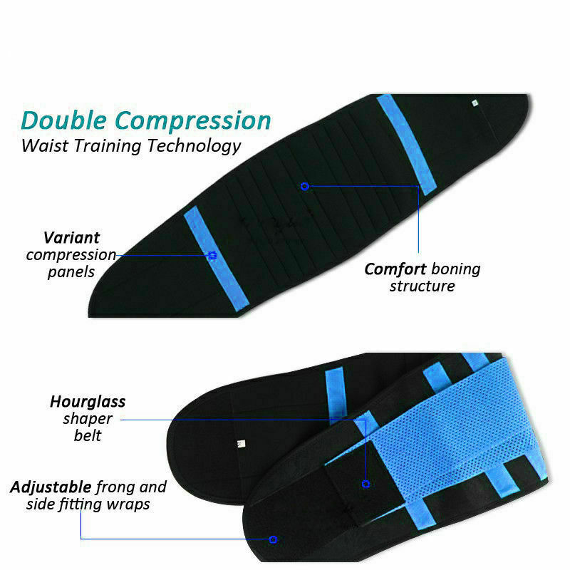 Women Waist Trainer Sauna Neoprene Sweat Belt Tummy Control Yoga Gym Body Shaper