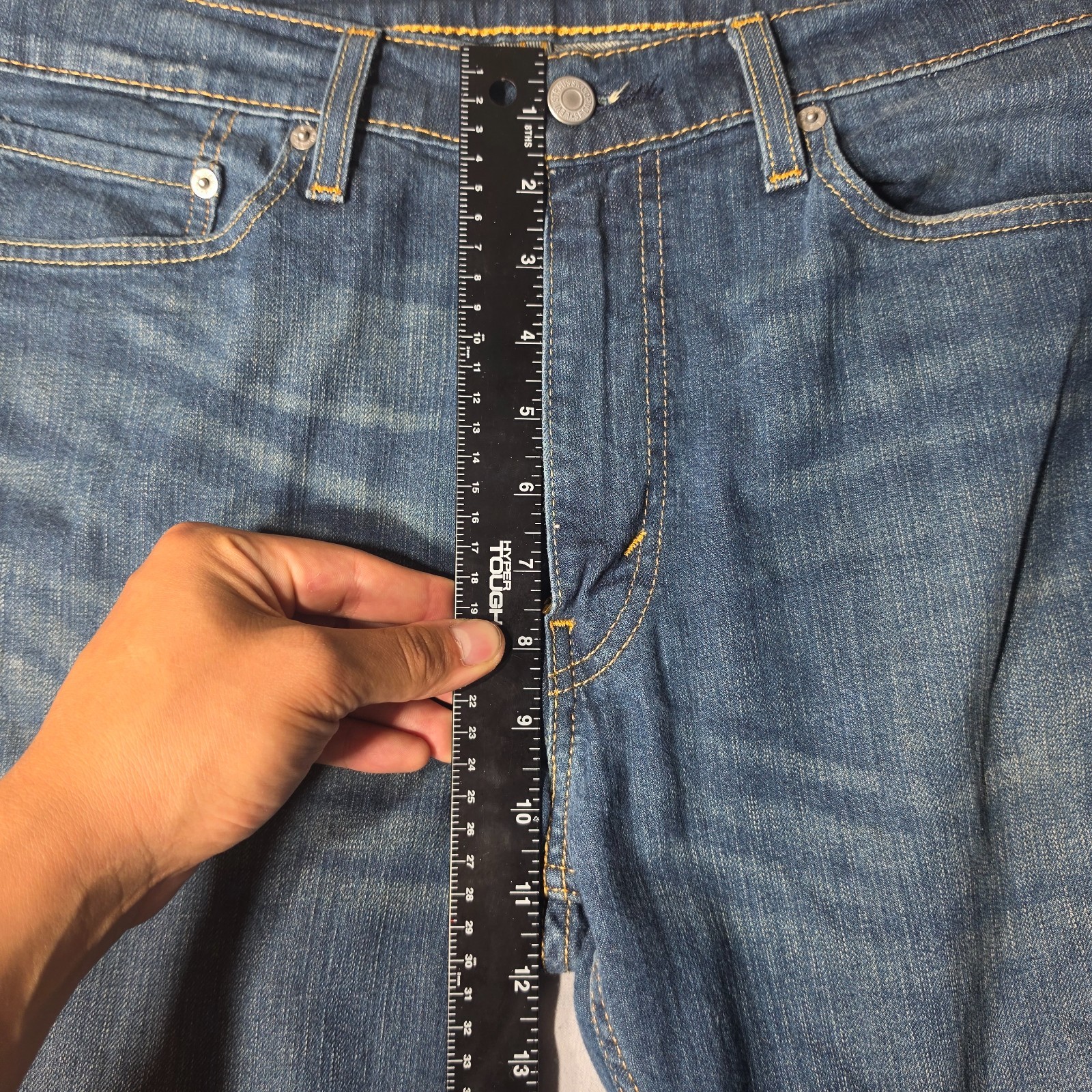 Levi’s 513 Mens 34×30 Slim Straight Jeans Medium Wash Blue Stretch Denim Jean