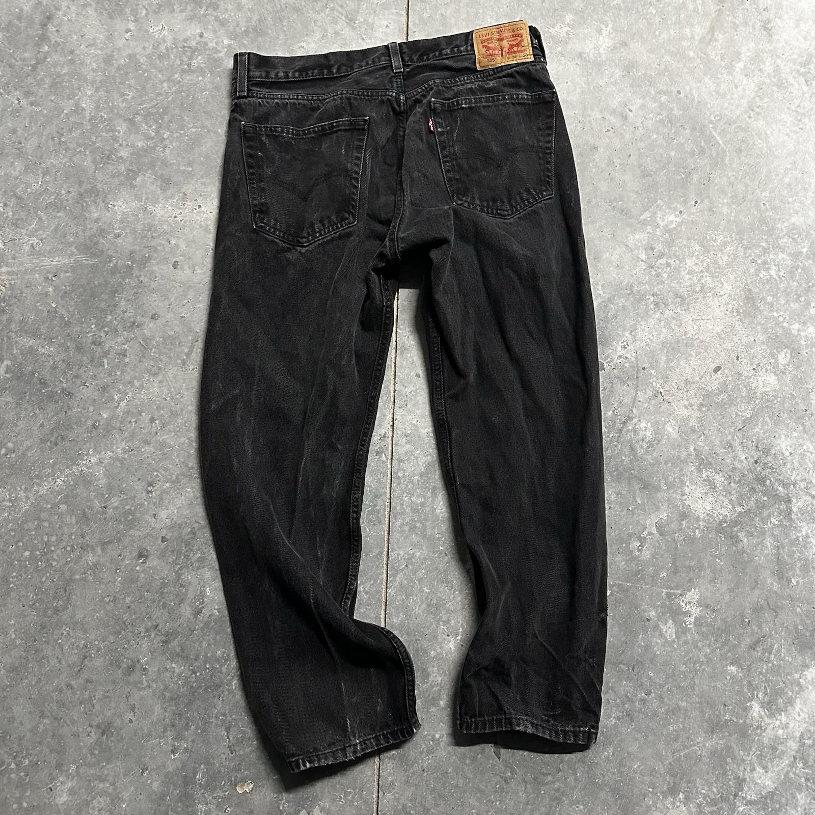 Levi’s 505 Series Men’s Black Denim Straight Jeans Size 36×30