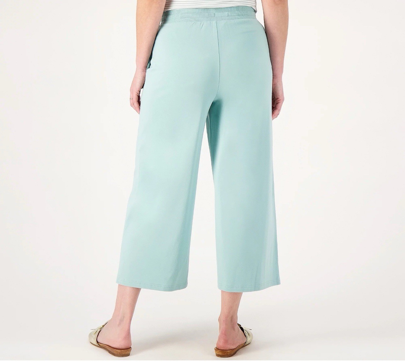 Encore By Idina Menzel Wide Leg Pull On Pants Size XXS Surf Green A587243 NEW