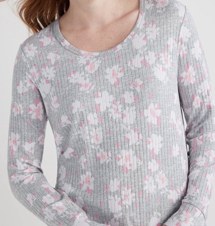 Joyspun Womens Ribbed Ultra Soft 2 Piece PJ set, sizes S, M, L, XL, 2XL, 3XL