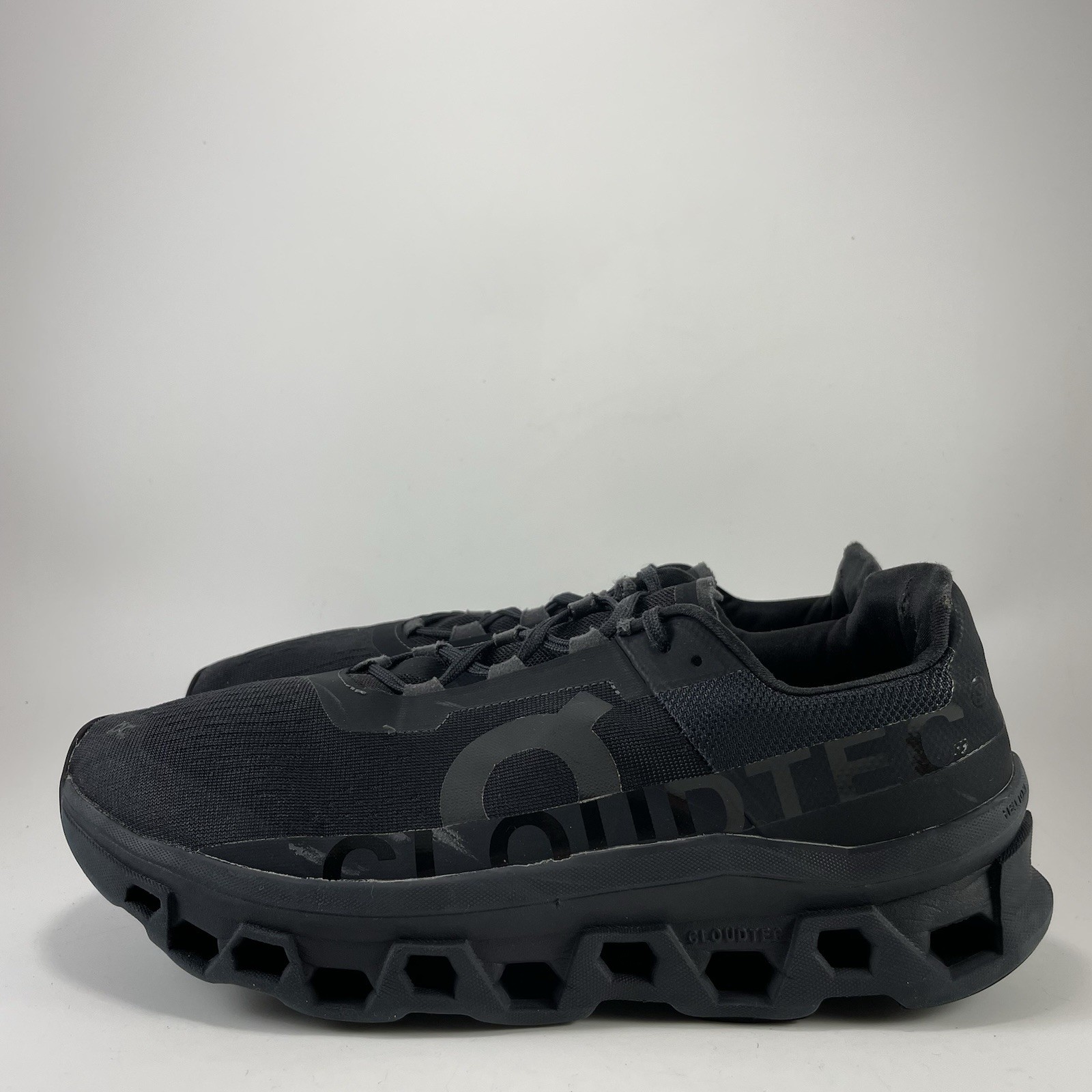 On Cloud Cloudmonster 1 Mens Size 12 Triple Black Max Cushion Athletic Sneakers