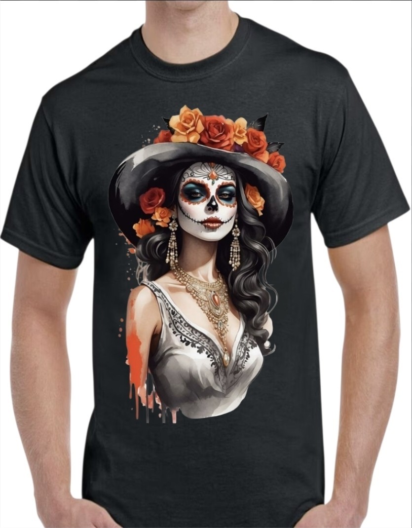 Dia De Los Muertos Black Men’s T-Shirt Small To 3X-Large #2