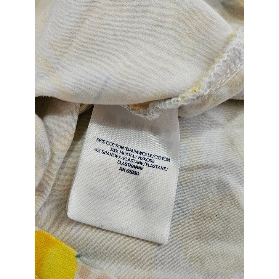 Lands End Twist Front Dress Women 2X Yellow Sleeveless Lemon Citrus Print
