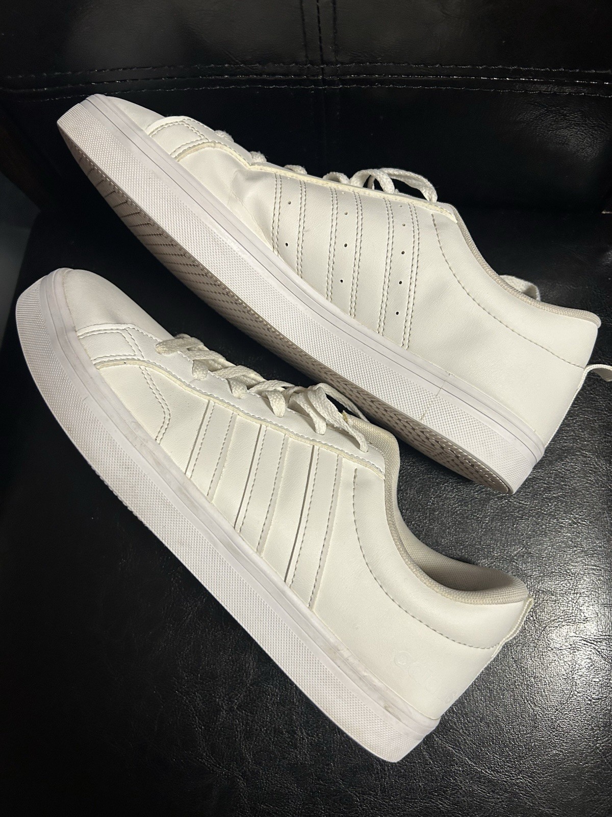 ADIDAS Men VS Pace 2.0 3-Stripes Synthetic Nubuck Shoes Size 8.5 Triple White!!!