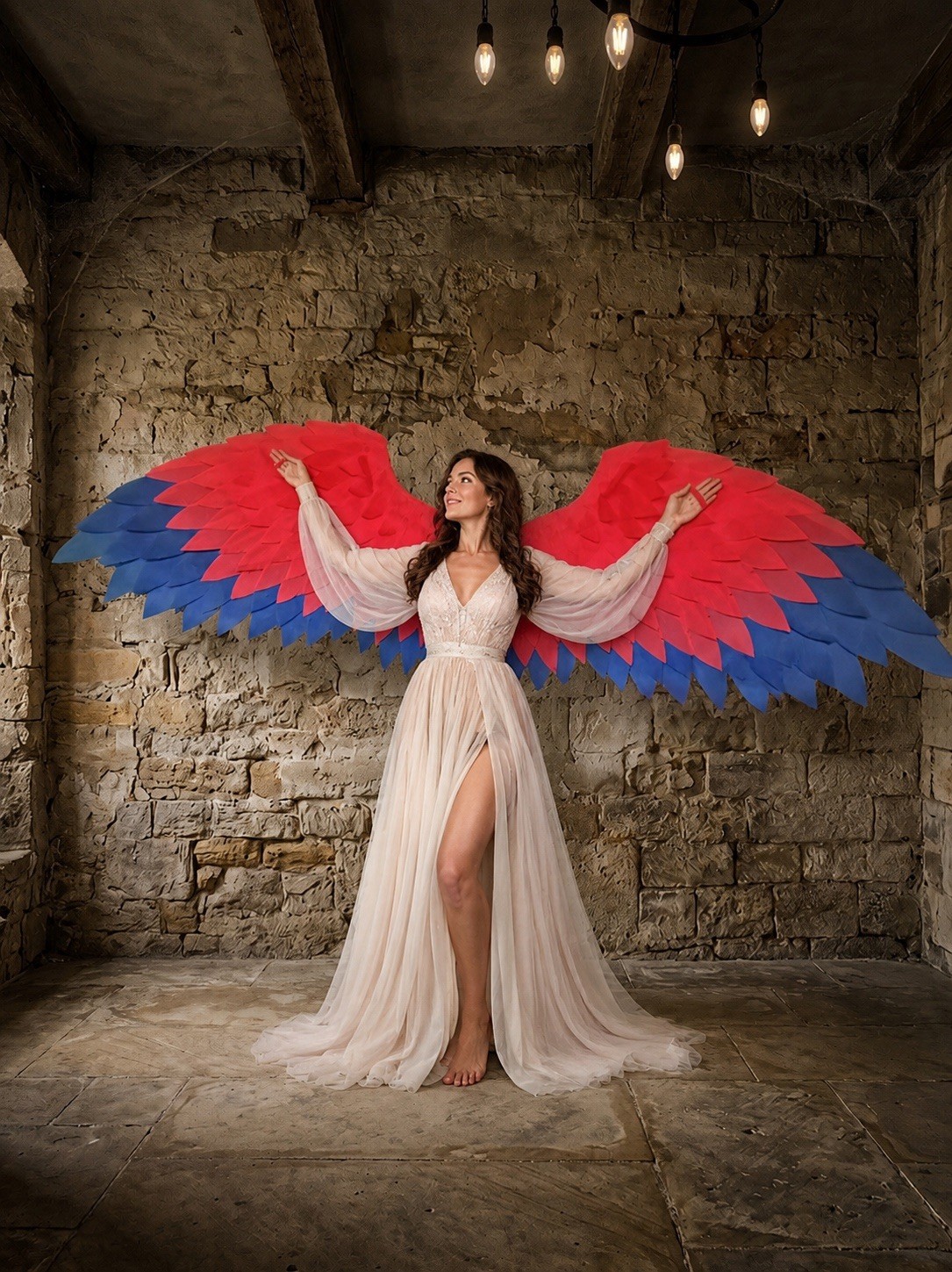 Red Angel Wings Costume Red Blue Angel Wings
