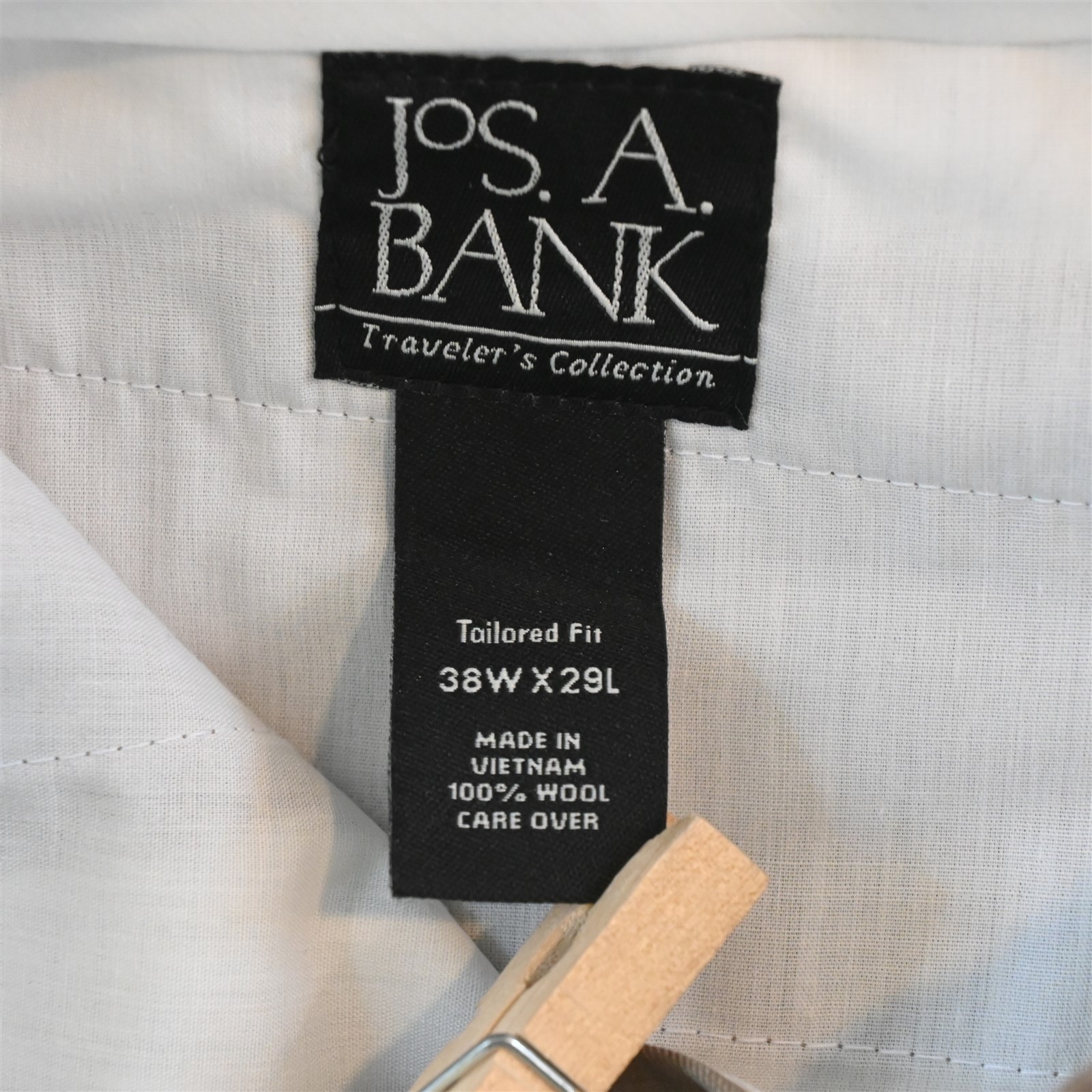 Jos A Bank 36×30 Tan Brown 100% Wool Tailored Fit Traveler Dress Mens Pants