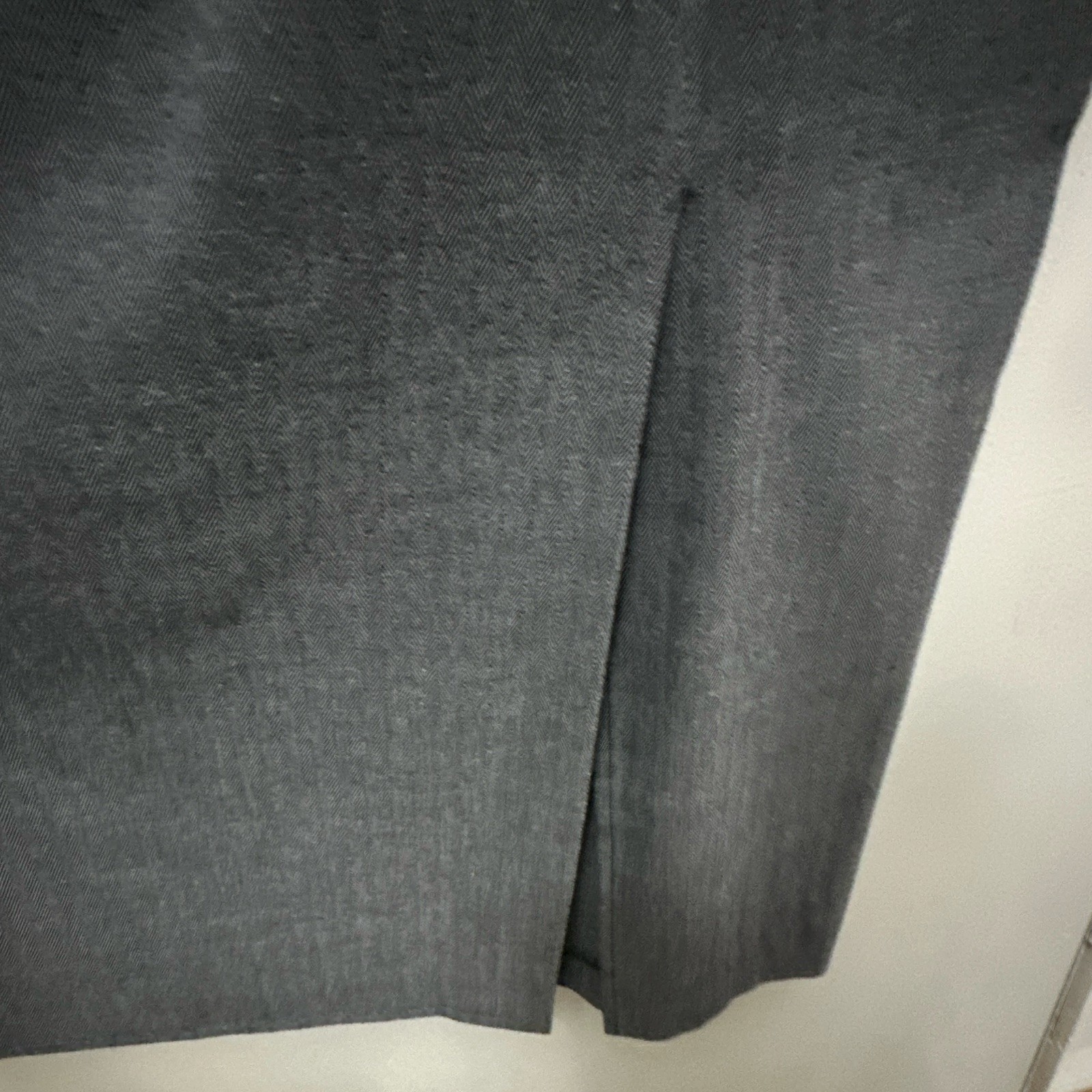 Norton McNaughton Petites 2pc Gray Herringbone Pant Suit Set 14P top 12p skirt