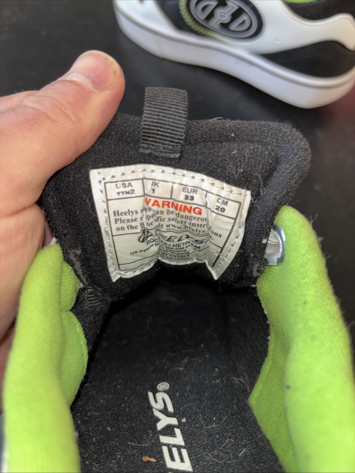 Heelys Kids’ Rocket x2 Shoes Black/White/Charcoal/Neon Green – HE100848K-BKWCNG,