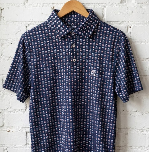 ✨ New Rhoback Ballgame Golf Polo Fleet Navy Beer Baseball Soft Touch ⚾