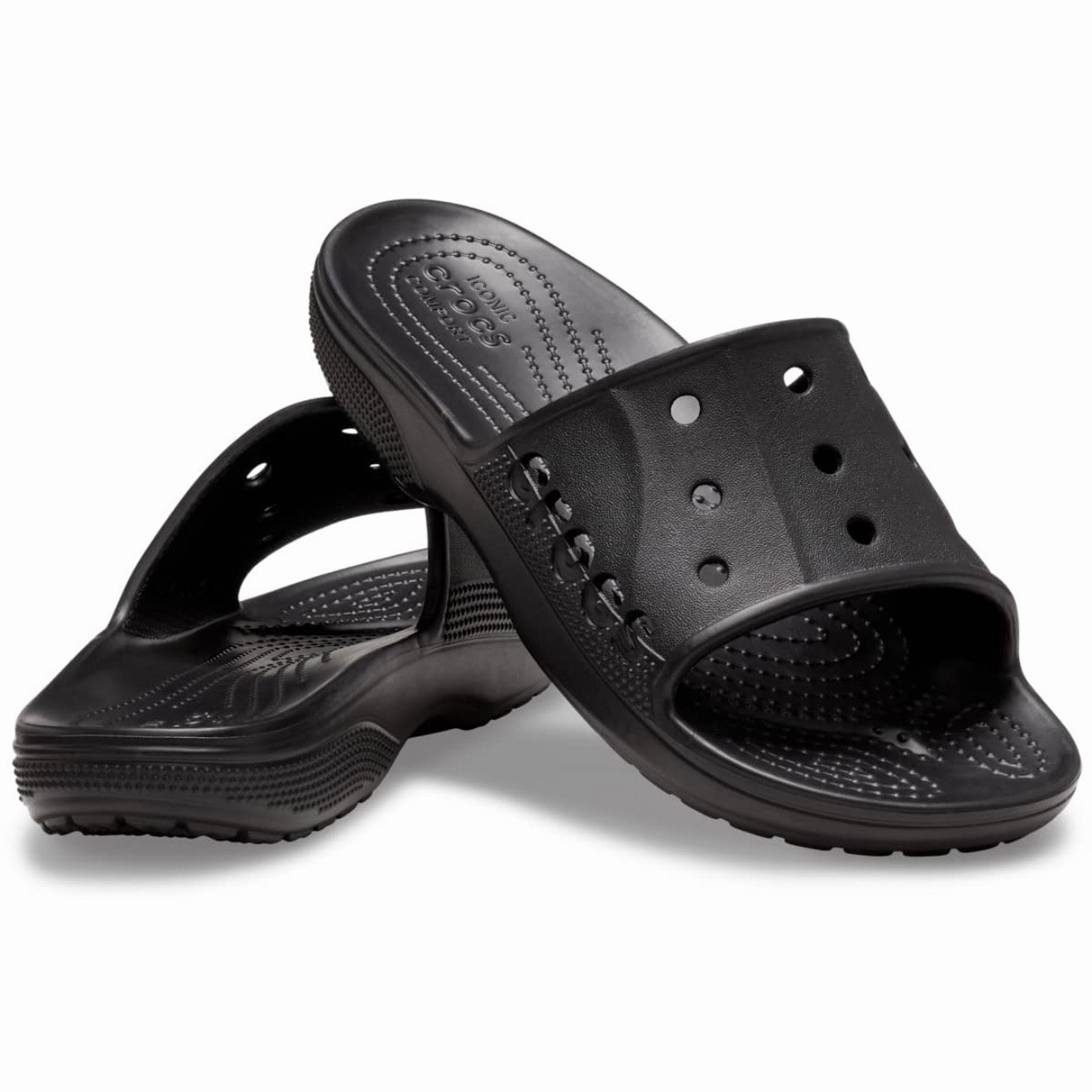 Crocs Adult Baya II Black Slides Sandals US Women’s Size 9 New with Tags