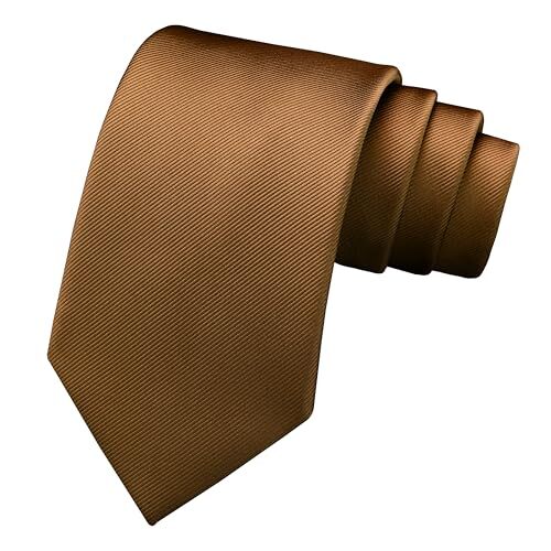 Branduce 3.15″（8cm） Men’s Solid Color Formal Woven Necktie + Gift Box Brown