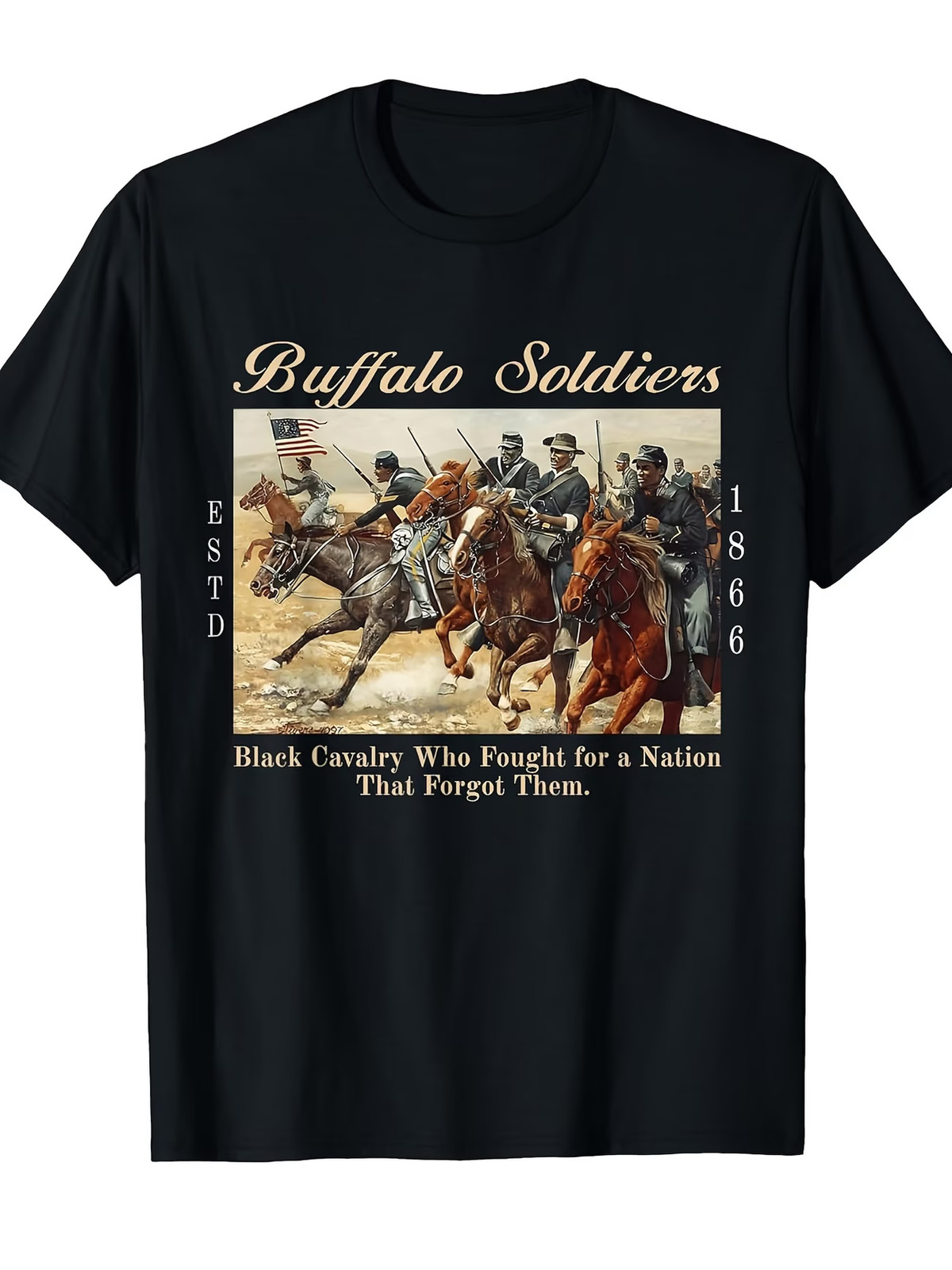 African American Black History Military USA Buffalo Soldiers T-Shirt