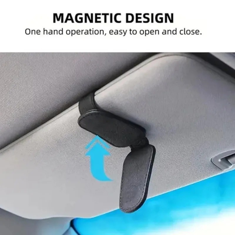 Car Visor Sunglasses Case Magnetic Holder Clip Organizer