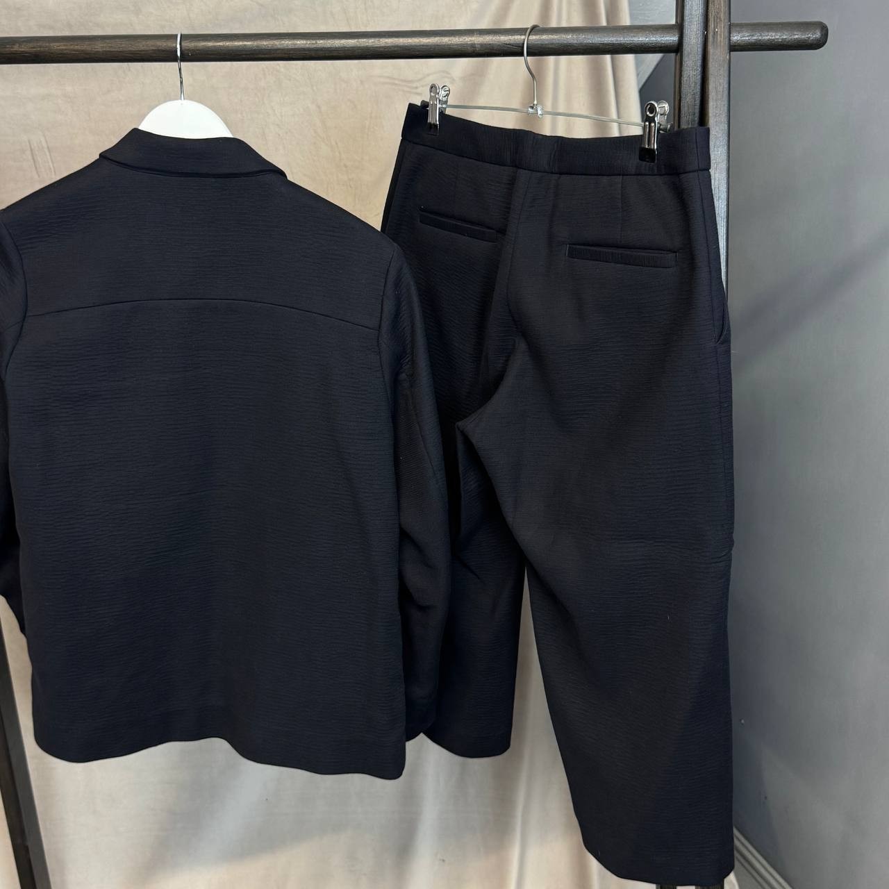 Rare Norse Projects Yrsa Waffle Suit Set Blazer Trousers Black Made in Portugal