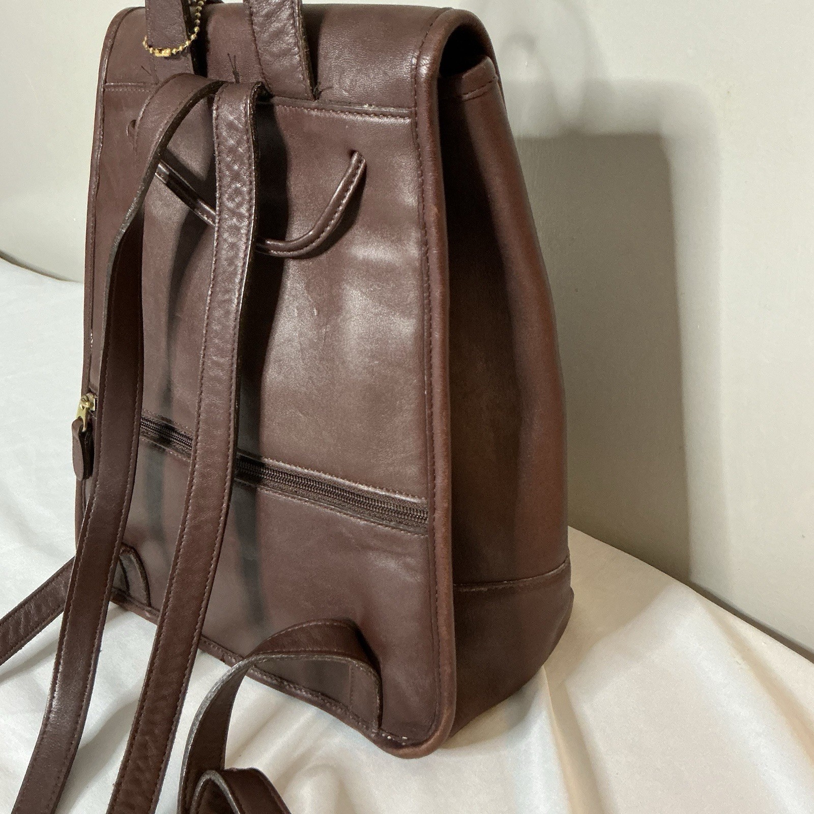 Vtg Coach Daypack 90’s Brown Leather 9791 Turn Lock