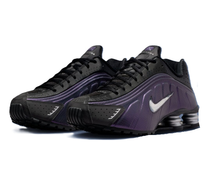 Nike Men’s Shox R4 Black /Metallic Silver/Purple Dynasty IO4546-002 j