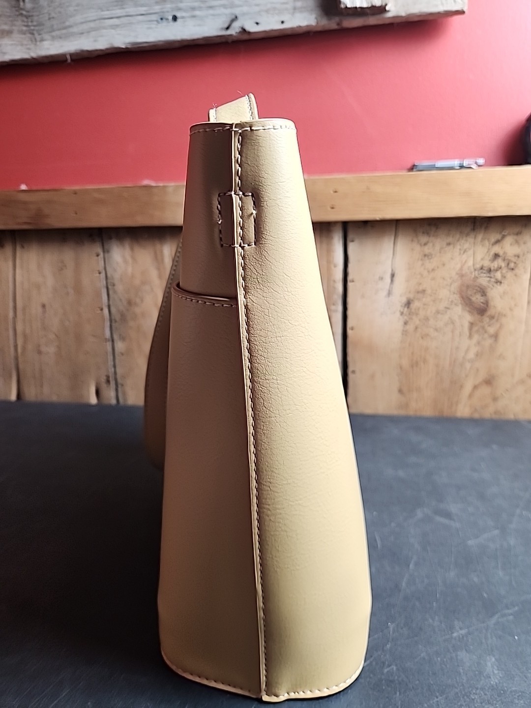 Pixie Mood Mag 10.25 x 11 Vegan Leather Crossbody Bag, Sand Color