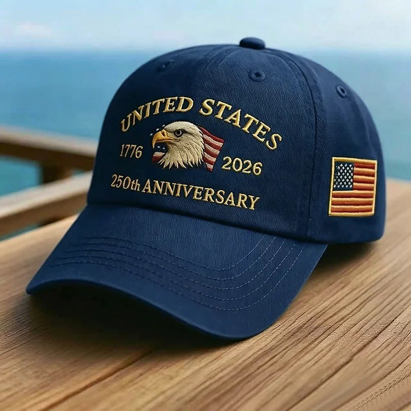US 250th Anniversary Patriotic Eagle Baseball Cap Adjustable Sun Hat