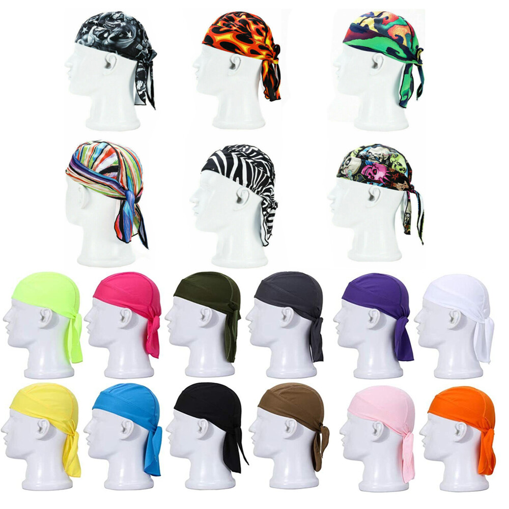 Durag Du-rag Headwear Head Wrap Skull Cap Doo Do Rag Bandana Headband Beanie Hat