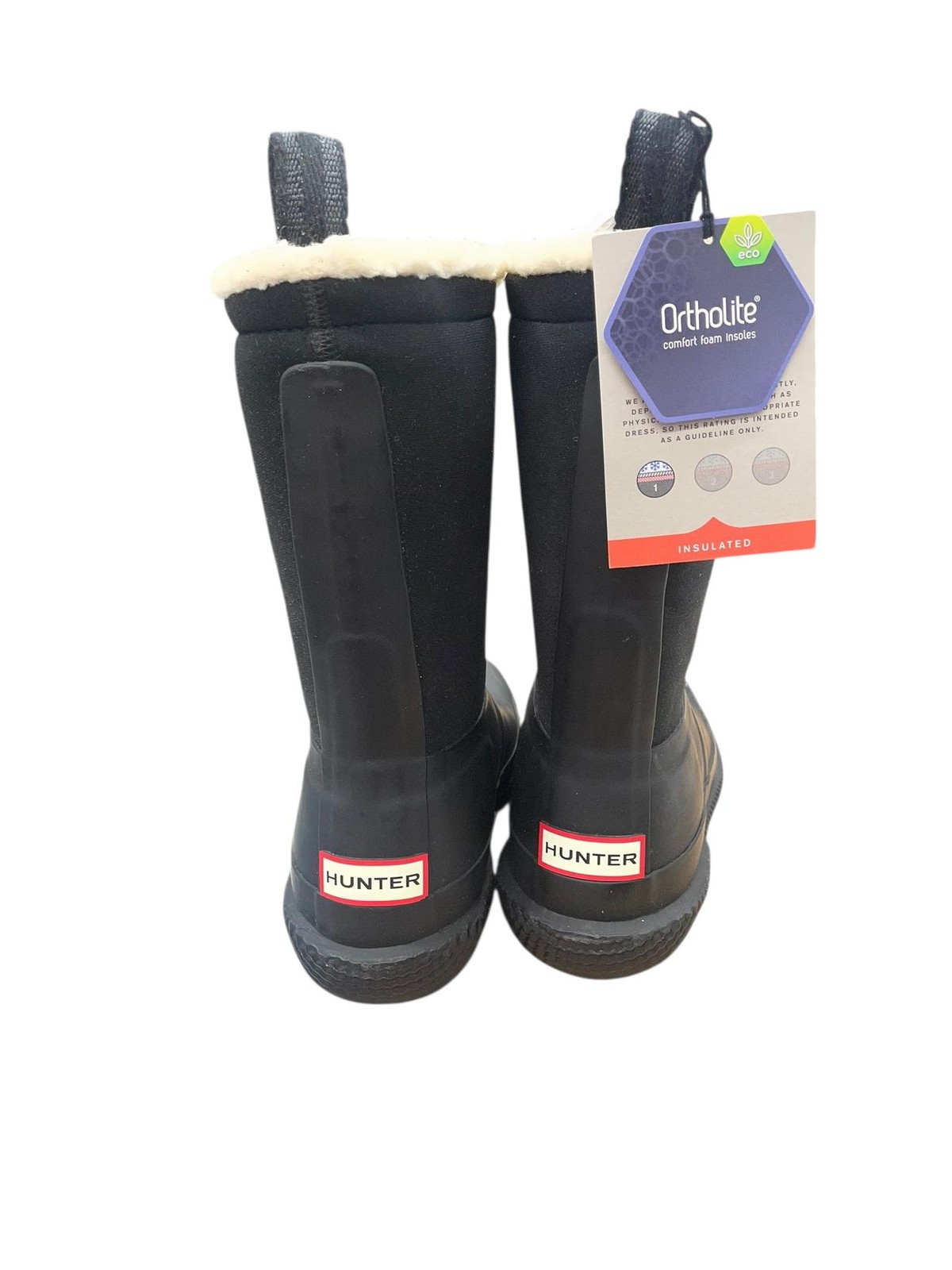 Hunter Women Insulated Webbing Shearling Boots Black Size 6