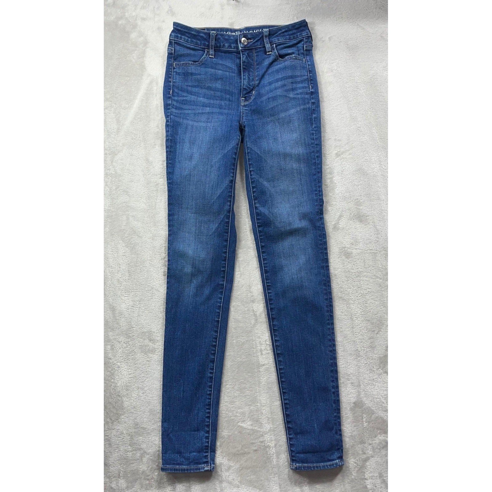 American Eagle Jeans Women 0 Long Super High Rise Jeggings Skinny Blue