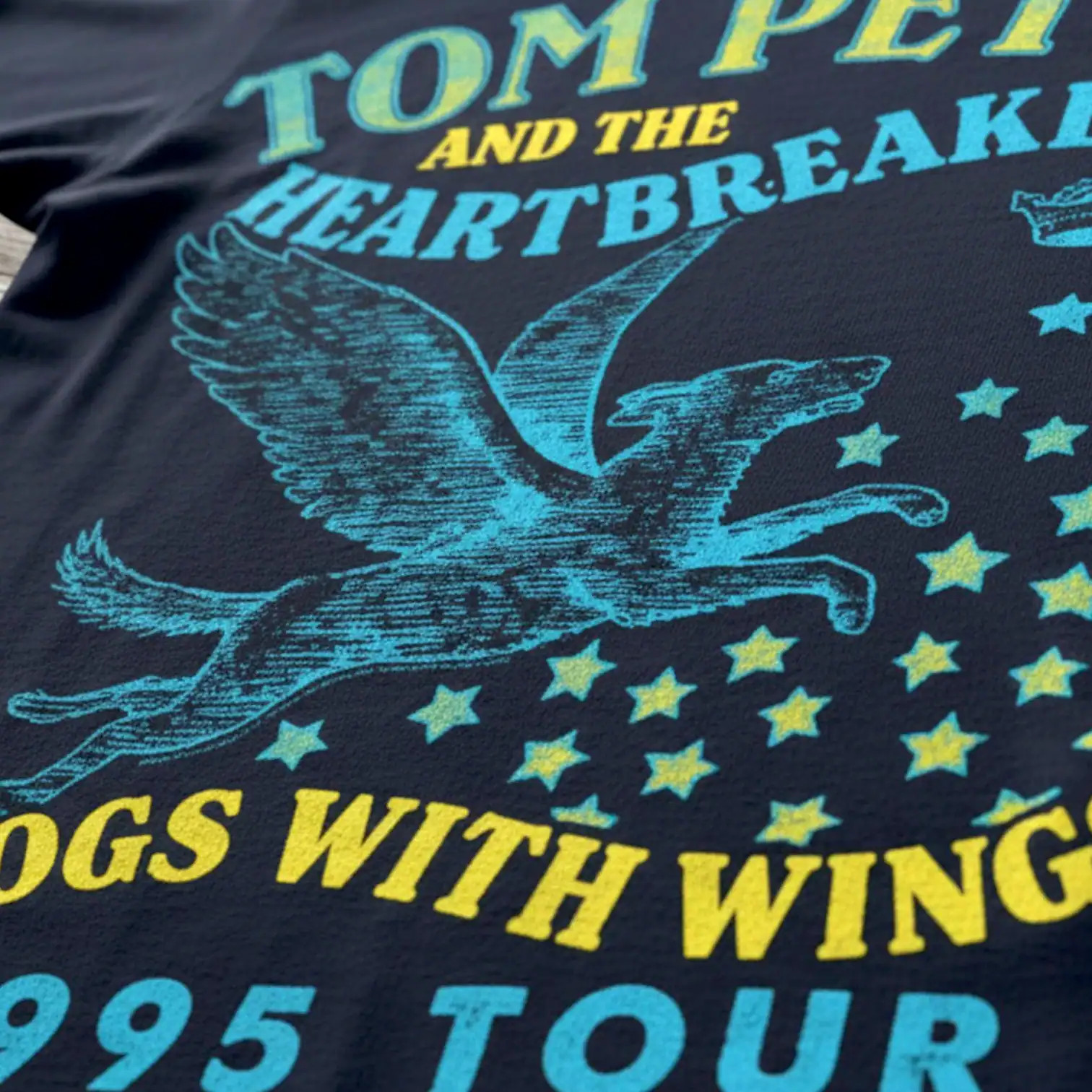 Tom Petty & the Heartbreakers Dogs with Wings Tour Men’s T Shirt 1995 Rock Band