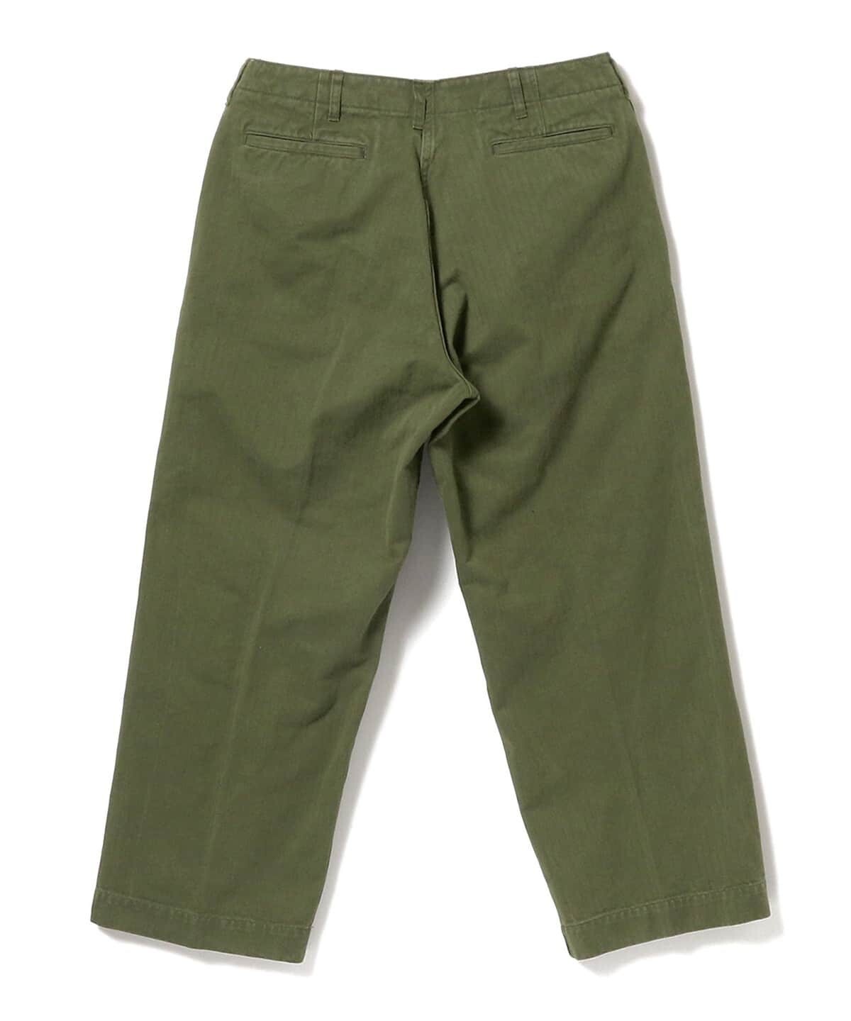 New BEAMS PLUS Mil Trousers Herringbone Olive Military Pants Limited Tokyo S-XL