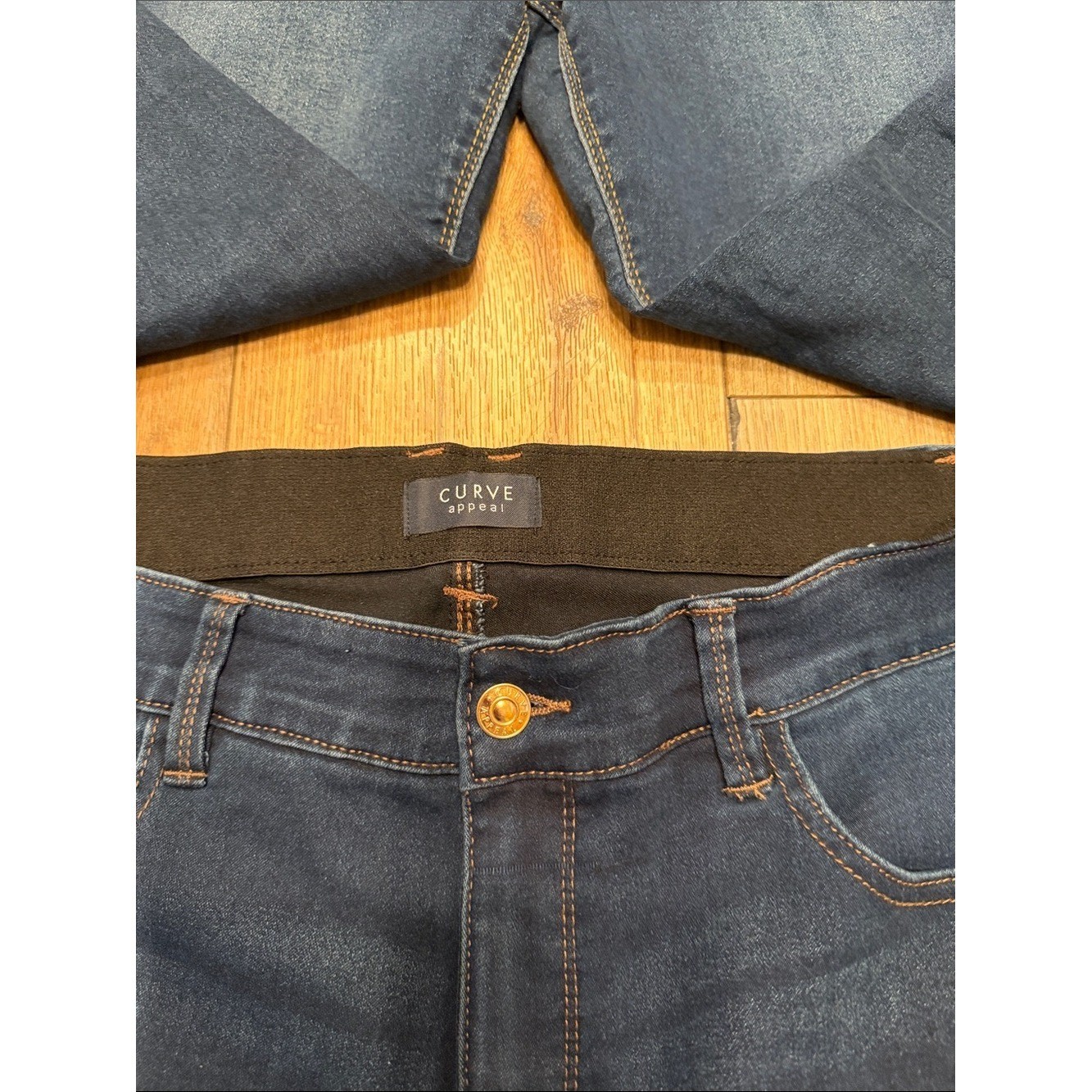 Curve Appeal Bundle (2) High Rise Skinny Jeans 14/32 Stretch Dark Wash