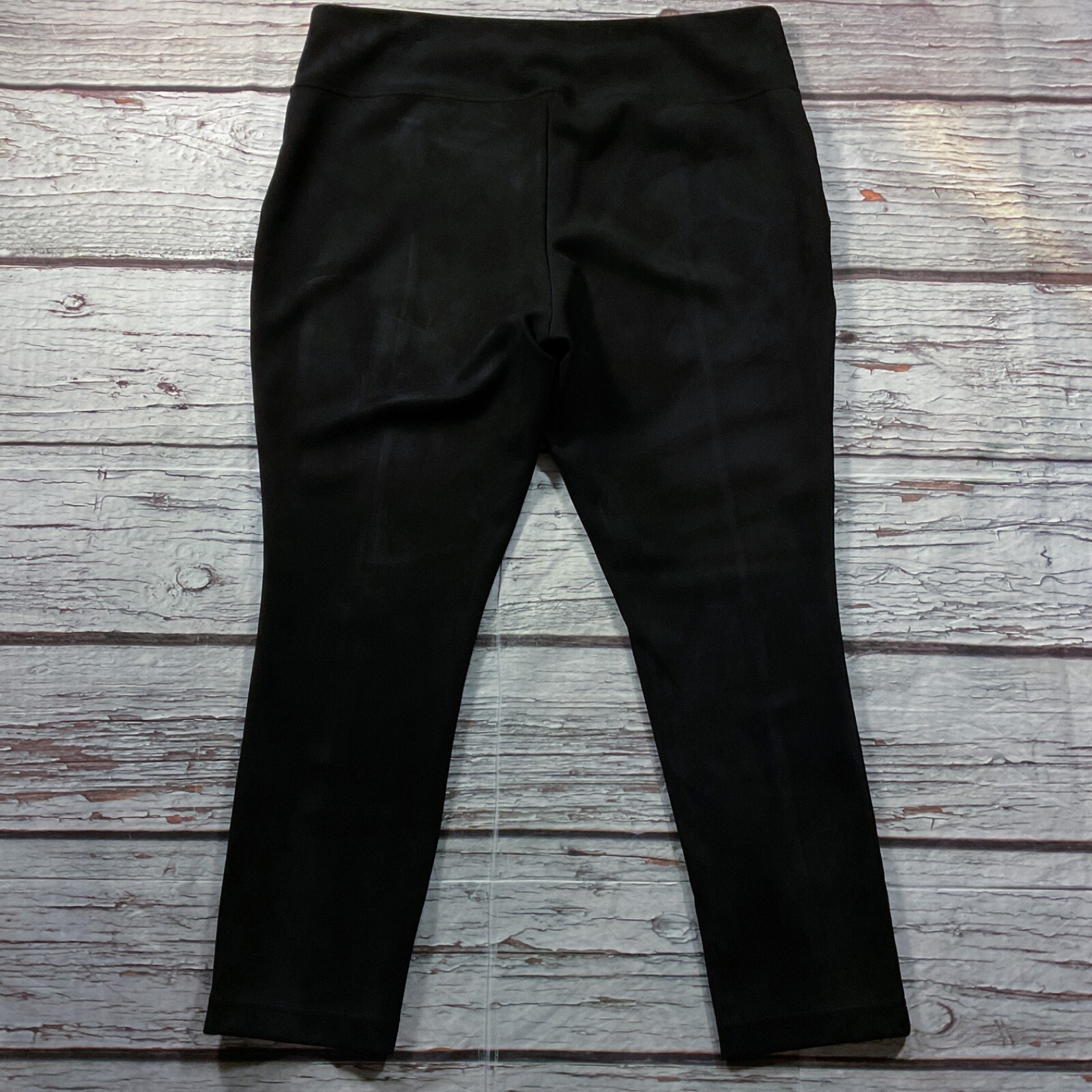 Andrew Marc Womens Pants size 2X Black Pull On Stretch Faux Suede Ankle x29″insm