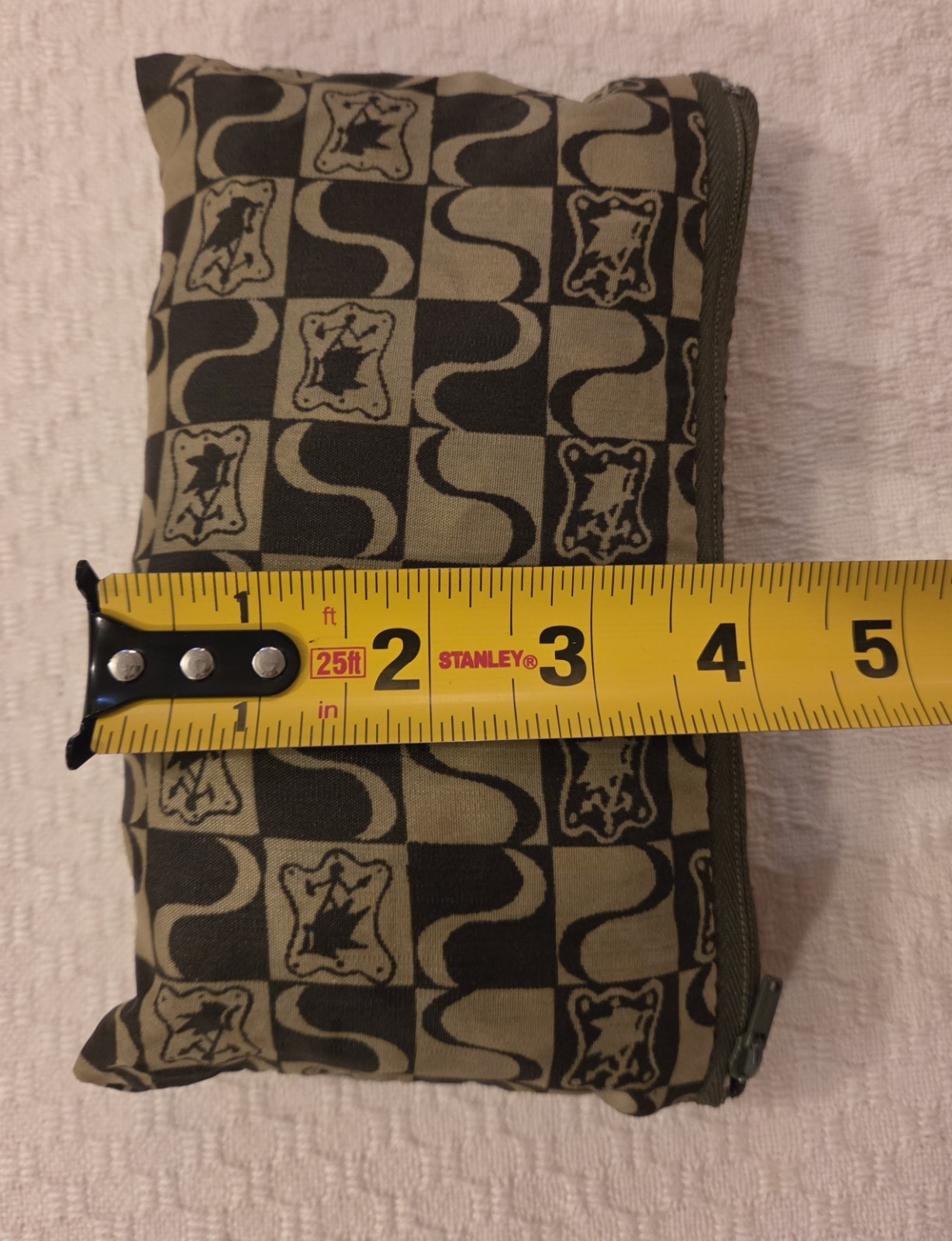 Portable Tote Drawstring Bag Zips Into Self Carry In Purse Or Car 16×13 To 7×4