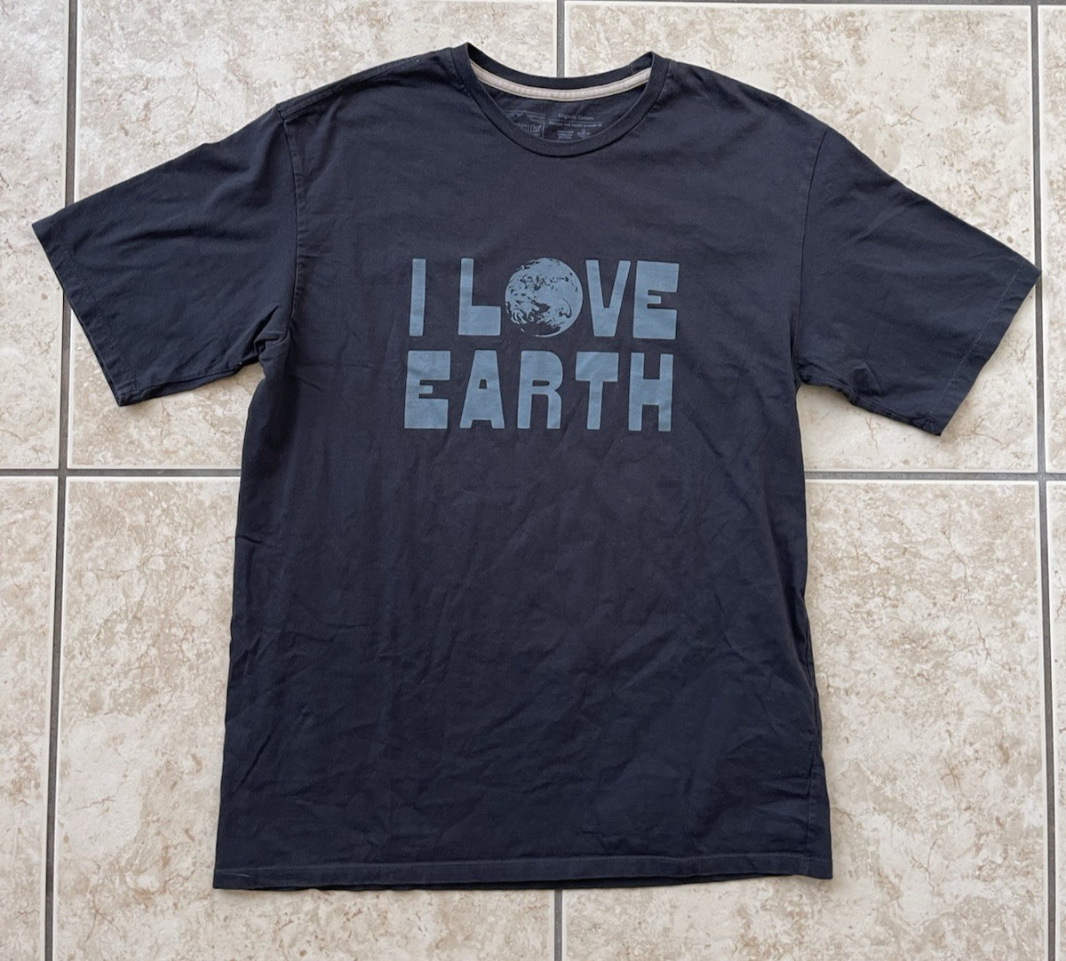 Patagonia Mens Short Sleeve Black Small Earth Nature Climbing Athletic Sport Tee