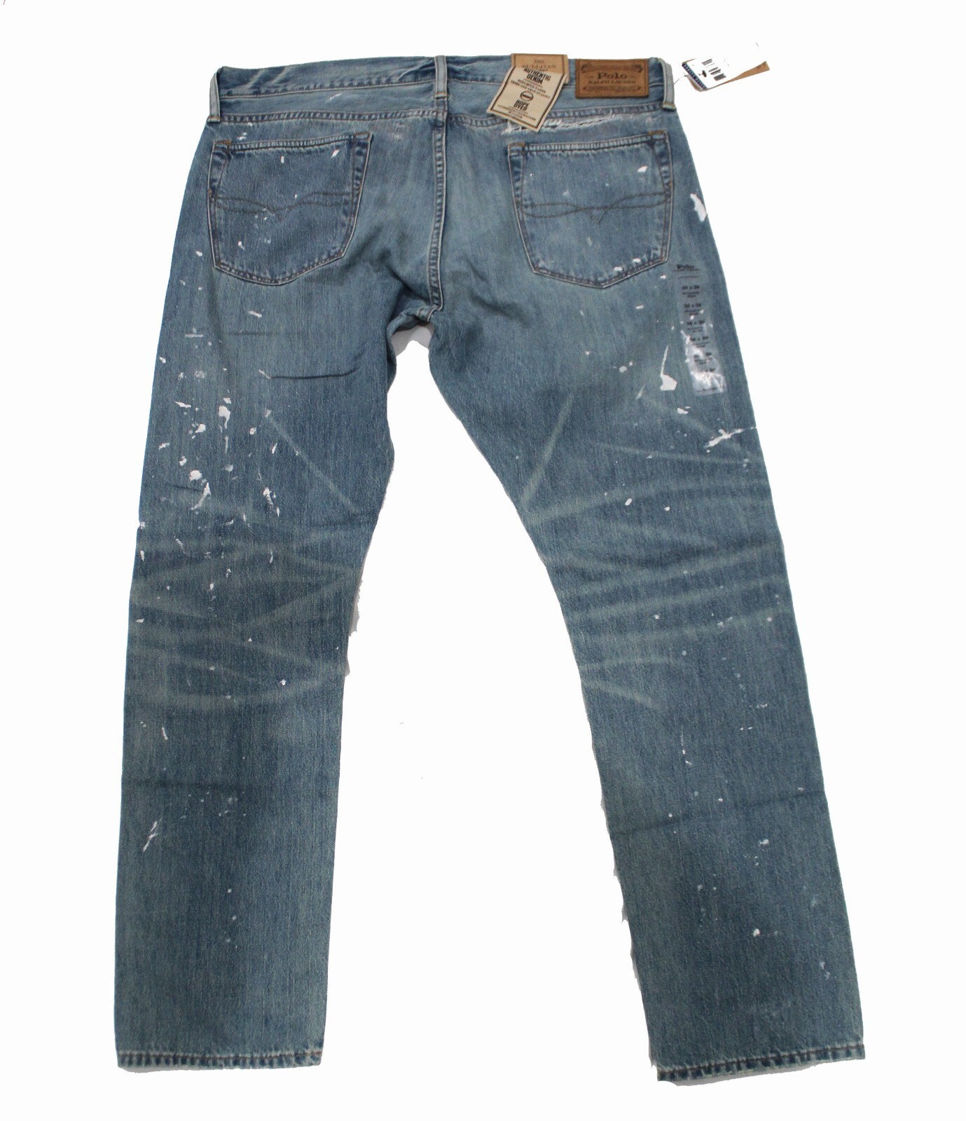 Polo Ralph Lauren Sullivan Slim Patchwork Distressed Paint Splat Denim Jeans NWT